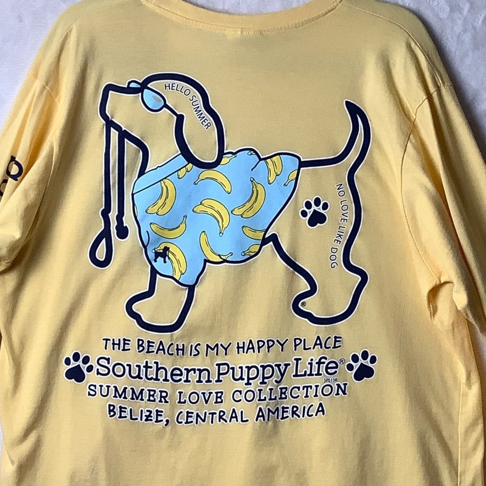 Southern Puppy Life Puppy Dog Belize‎ Beach Tee Shirt Women Size XL Spicy Tuna - Picture 10 of 11
